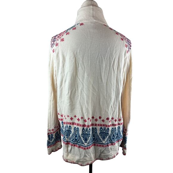 Sundance Shawl Collar Embroidered Cardigan Open Front Drape Women's Size Medium - Picture 9 of 13
